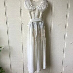 Vintage 1950s Ivory Tulle Wedding Gown XS Sleeveless Bow Fit+Flare Cottage Core